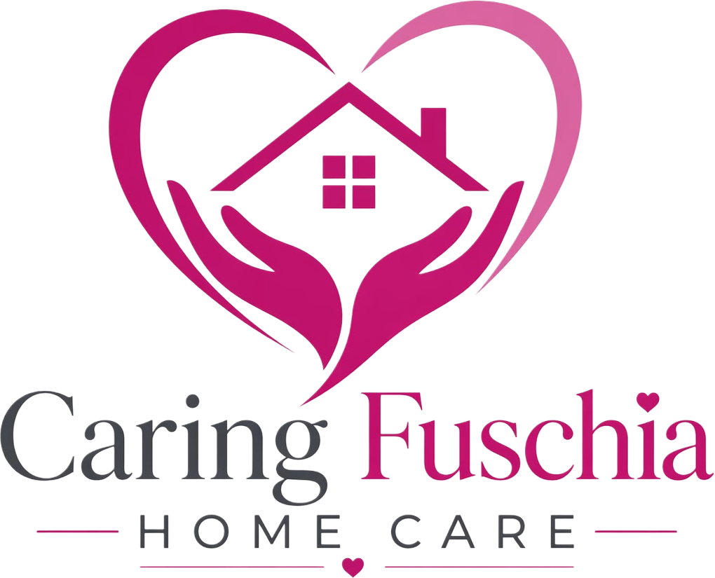 Caring Fuschia Homecare logo, non-medical home care in Holbrook, Massachusetts
